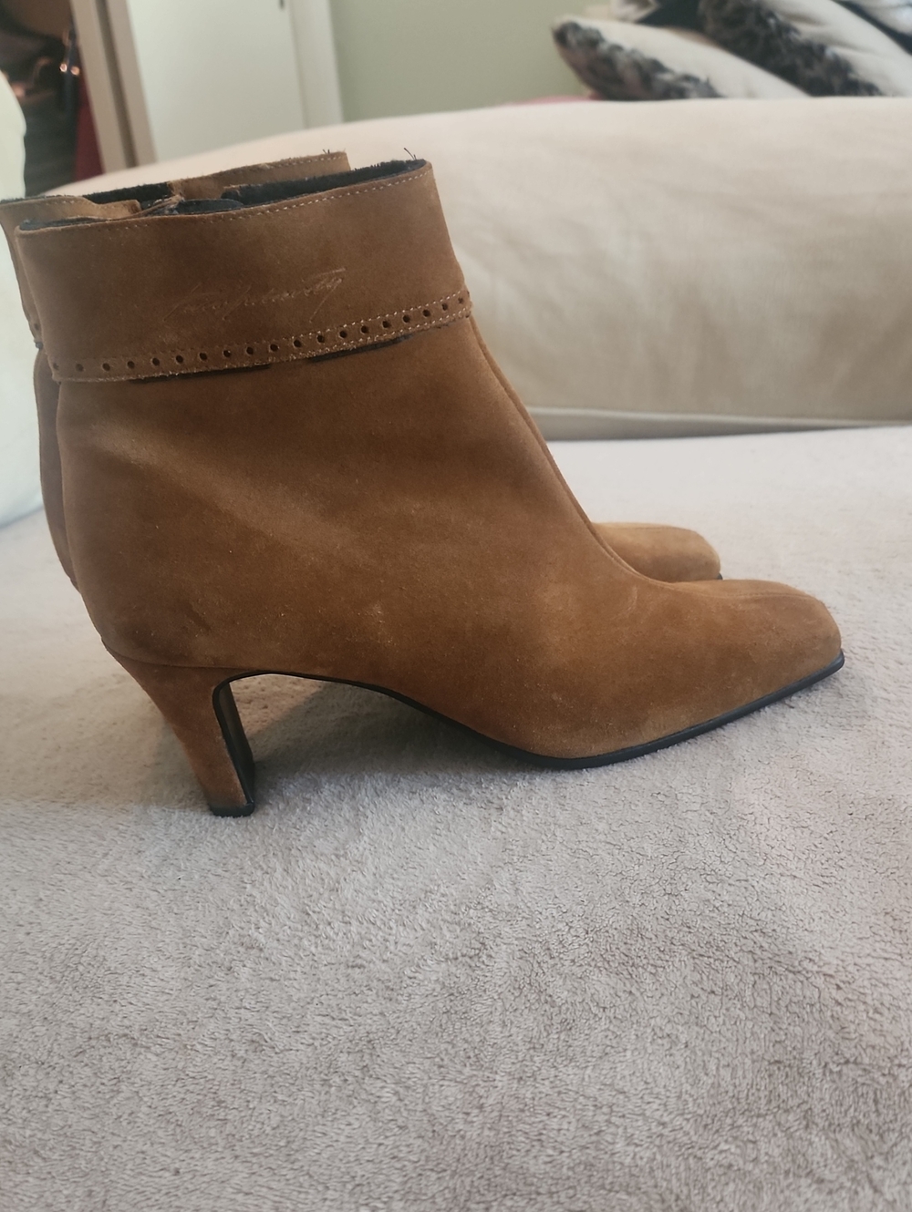 Women's Brown Suede Ankle Bootie with 3" Heel